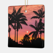Palmbomen in silhouet, Hawaii Keramisch Ornament (Links)