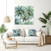 Palmbomen in Waterverf Canvas Print