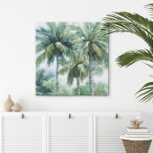 Palmbomen in Waterverf Canvas Print