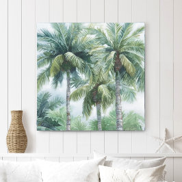 Palmbomen in Waterverf Canvas Print