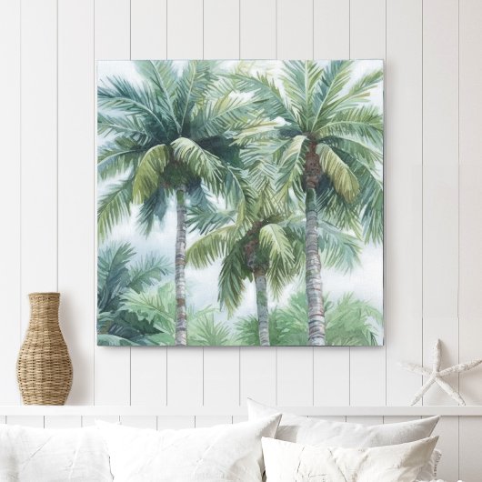 Palmbomen in Waterverf Canvas Print