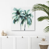 Palmbomen in Waterverf Canvas Print
