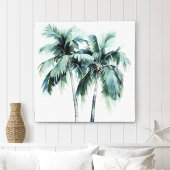 Palmbomen in Waterverf Canvas Print