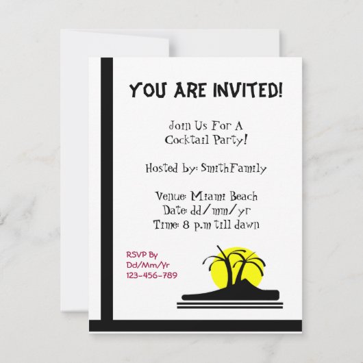 Palmbomen Kaart (Achterkant)