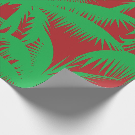 Palmbomen Kerstrood en groen Cadeaupapier (Hoek)