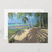 Palmbomen Klein strand Barbados 2013 Briefkaart (Voorkant / Achterkant)