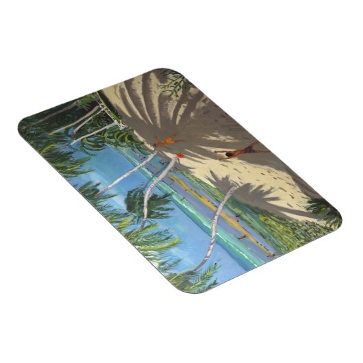 Palmbomen Klein strand Barbados 2013 Magneet (Rechterzijde)