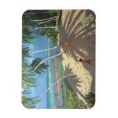 Palmbomen Klein strand Barbados 2013 Magneet (Verticaal)