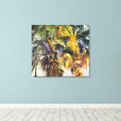 Palmbomen kleurig indrukwekkend schilderend canvas afdruk (Insitu (Houten vloer))