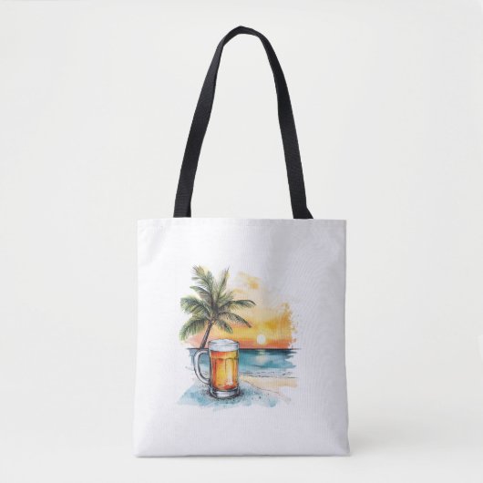 Palmbomen koud bier tote bag (Voorkant)