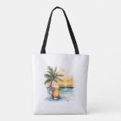 Palmbomen koud bier tote bag (Achterkant)