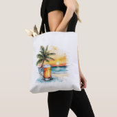 Palmbomen koud bier tote bag (Dichtbij)