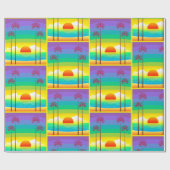 Palmbomen Kustpapier Cadeaupapier (Vlak)