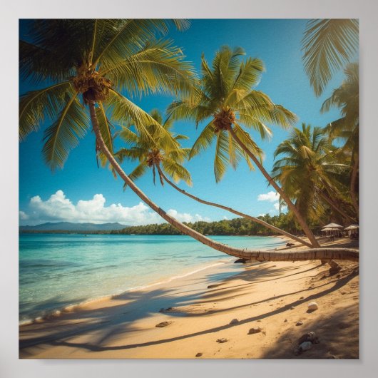 Palmbomen langs de kust poster (Voorkant)