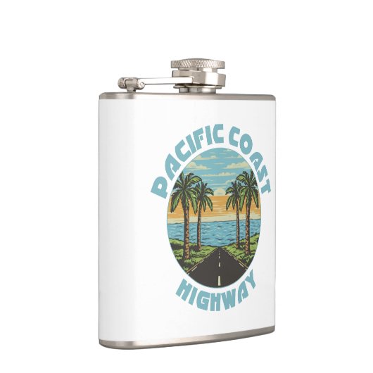 Palmbomen langs de westkust van de Stille Oceaan Heupfles (Rechts)