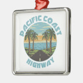 Palmbomen langs de westkust van de Stille Oceaan Metalen Ornament (Links)