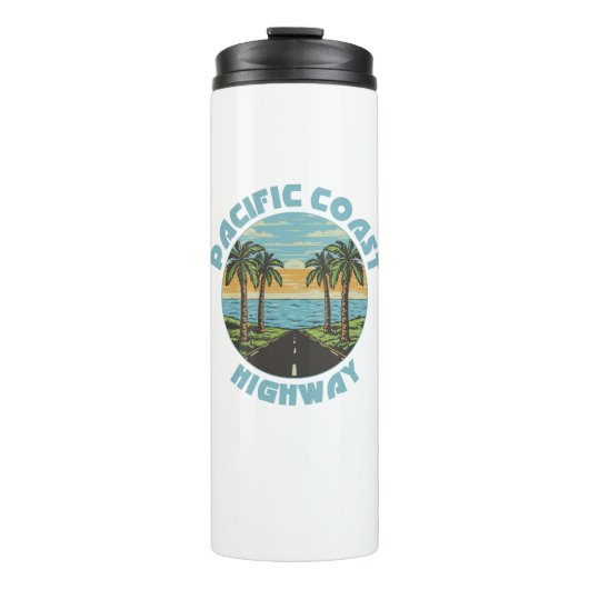 Palmbomen langs de westkust van de Stille Oceaan Thermosbeker (Voorkant)