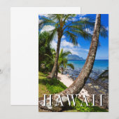 Palmbomen langs Hideaways Beach Bedankkaart (Voorkant / Achterkant)