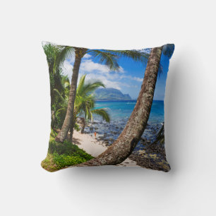 Palmbomen langs Hideaways Beach Kussen