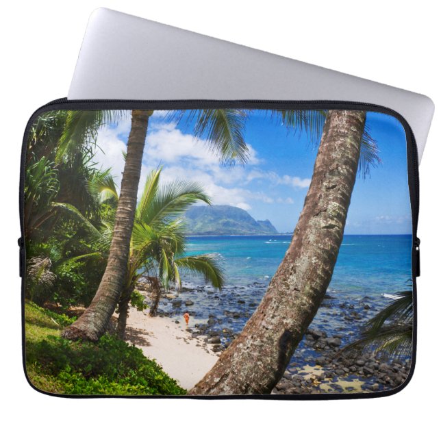 Palmbomen langs Hideaways Beach Laptop Sleeve (Voorkant)