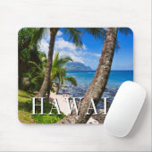 Palmbomen langs Hideaways Beach Muismat (Met muis)