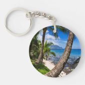 Palmbomen langs Hideaways Beach Sleutelhanger (Voorkant)