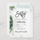 Palmbomen lichten 60ste verjaardagsfeest op kaart (Voorkant)