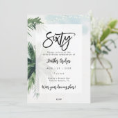 Palmbomen lichten 60ste verjaardagsfeest op kaart (Staand voorkant)