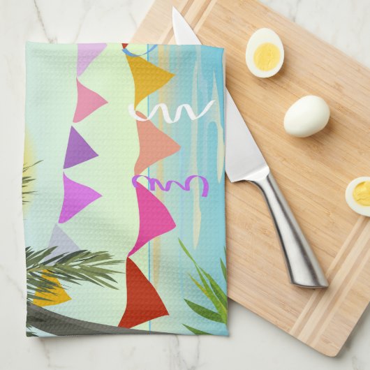 Palmbomen met handdoeken voor Bunting en Sun (Quarter Fold)