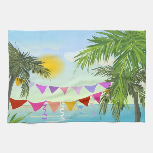 Palmbomen met handdoeken voor Bunting en Sun (Horizontaal)