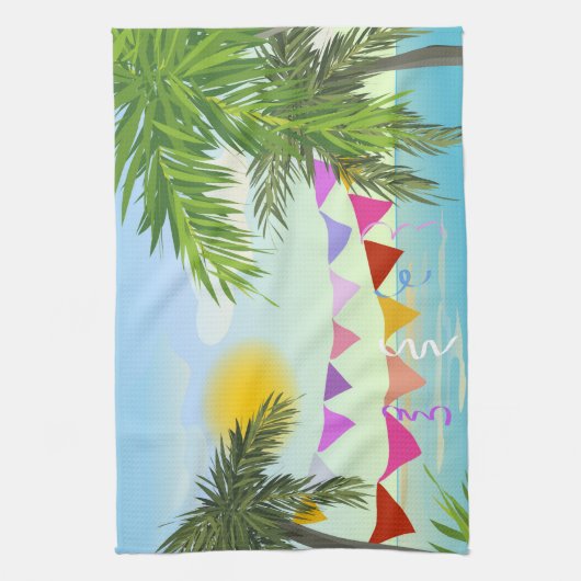 Palmbomen met handdoeken voor Bunting en Sun (Verticaal)