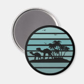 palmbomen met  kamelen magneet (Voorkant / Achterkant)