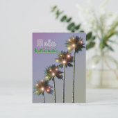 palmbomen met lampjes feestdagenkaart (Staand voorkant)