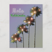 palmbomen met lampjes feestdagenkaart (Voorkant)