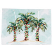 Palmbomen met String Lights Strand Kerstmis Groot Cadeauzakje (Achterkant)