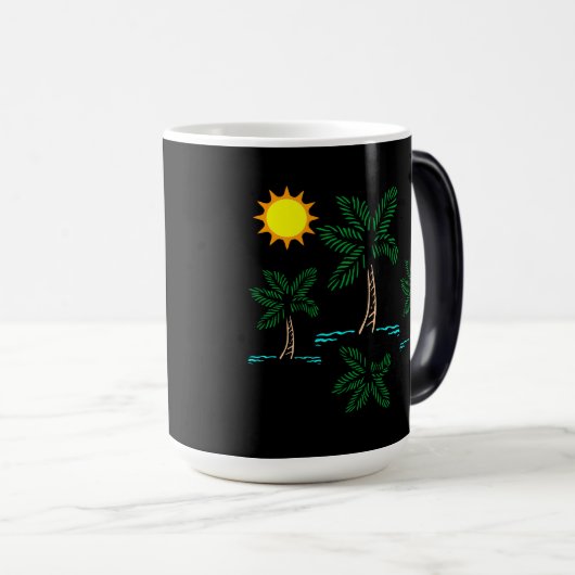 Palmbomen met Sun Coffee-Mok Magische Mok (Voorkant rechts)