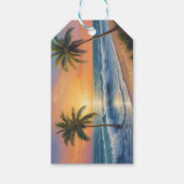 Palmbomen met uitzicht op het zee cadeaulabel (Voorkant)