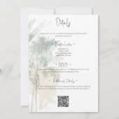 Palmbomen Modern Op Het Strand Trouwen Tweezijdig Kaart (Achterkant)