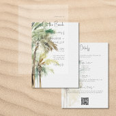 Palmbomen Moderne Vellum achtergrond bruiloft Kaart