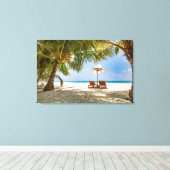 Palmbomen | Moody Sky Canvas Afdruk (Insitu (Houten vloer))