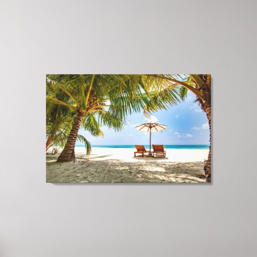 Palmbomen | Moody Sky Canvas Afdruk (Voorkant)