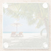 Palmbomen | Moody Sky Glazen Onderzetter (Achterkant)