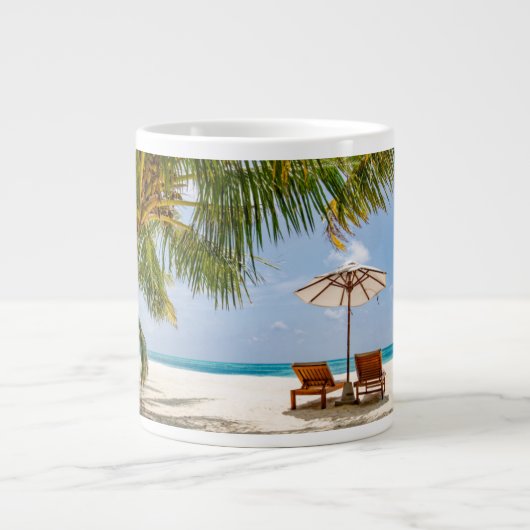 Palmbomen | Moody Sky Grote Koffiekop (Voorkant)