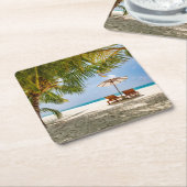 Palmbomen | Moody Sky Kartonnen Onderzetters (Schuin)