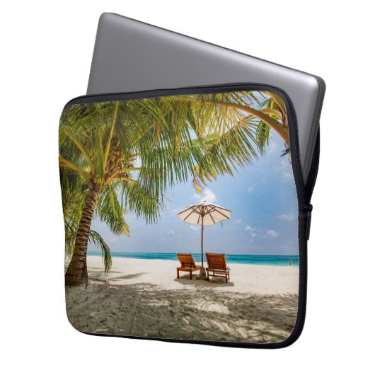 Palmbomen | Moody Sky Laptop Sleeve (Voorkant Links)