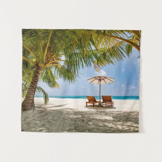 Palmbomen | Moody Sky Wandkleed (Voorkant (horizontaal))