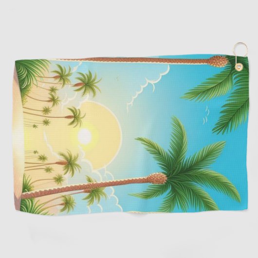 Palmbomen Natuur Golfhanddoek (Horizontaal)