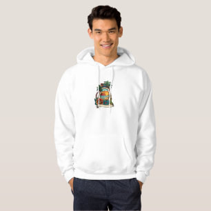Palmbomen oceaan golven tattoo kunst hoodie