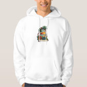 Palmbomen oceaan golven tattoo kunst hoodie (Voorkant)