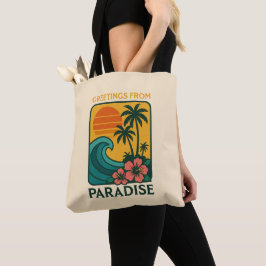 Palmbomen & Ocean Wave Canvas tas